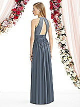 Rear View Thumbnail - Silverstone Halter Lux Chiffon Sequin Bodice Dress