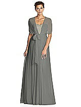 Alt View 3 Thumbnail - Charcoal Gray & Metallic Gold After Six Bridesmaid Dress 6749