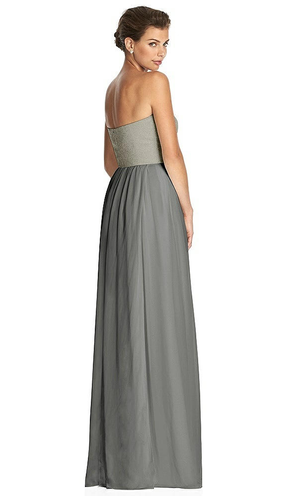 Back View - Charcoal Gray & Metallic Gold After Six Bridesmaid Dress 6749