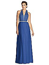 Alt View 1 Thumbnail - Classic Blue & Metallic Gold After Six Bridesmaid Dress 6749