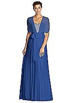 Alt View 3 Thumbnail - Classic Blue & Metallic Gold After Six Bridesmaid Dress 6749