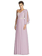 Alt View 2 Thumbnail - Suede Rose & Metallic Gold After Six Bridesmaid Dress 6749