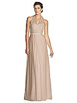 Alt View 1 Thumbnail - Topaz & Metallic Gold After Six Bridesmaid Dress 6749