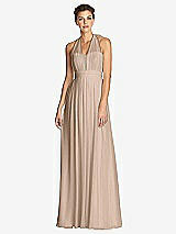 Front View Thumbnail - Topaz & Metallic Gold After Six Bridesmaid Dress 6749