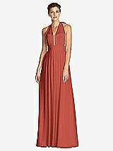 Front View Thumbnail - Amber Sunset & Metallic Gold After Six Bridesmaid Dress 6749