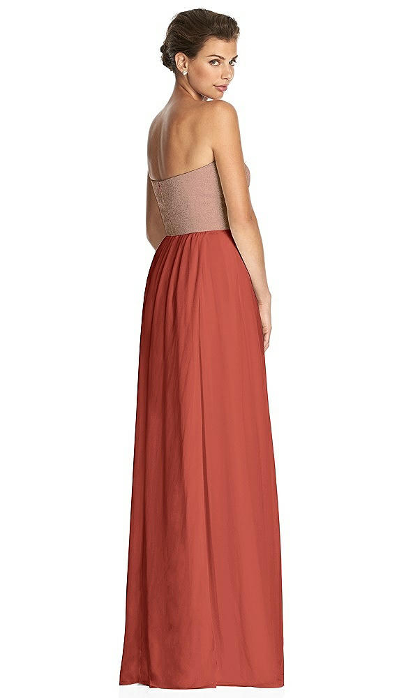 Back View - Amber Sunset & Metallic Gold After Six Bridesmaid Dress 6749