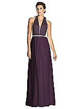 Alt View 1 Thumbnail - Aubergine & Metallic Gold After Six Bridesmaid Dress 6749