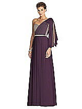 Alt View 2 Thumbnail - Aubergine & Metallic Gold After Six Bridesmaid Dress 6749