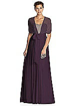 Alt View 3 Thumbnail - Aubergine & Metallic Gold After Six Bridesmaid Dress 6749