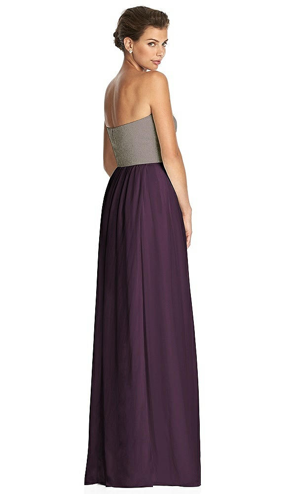 Back View - Aubergine & Metallic Gold After Six Bridesmaid Dress 6749