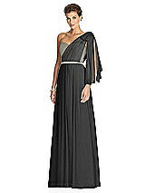 Alt View 2 Thumbnail - Black & Metallic Gold After Six Bridesmaid Dress 6749