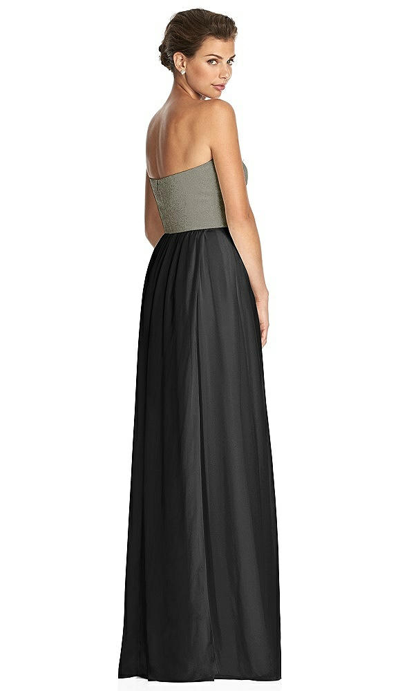 Back View - Black & Metallic Gold After Six Bridesmaid Dress 6749