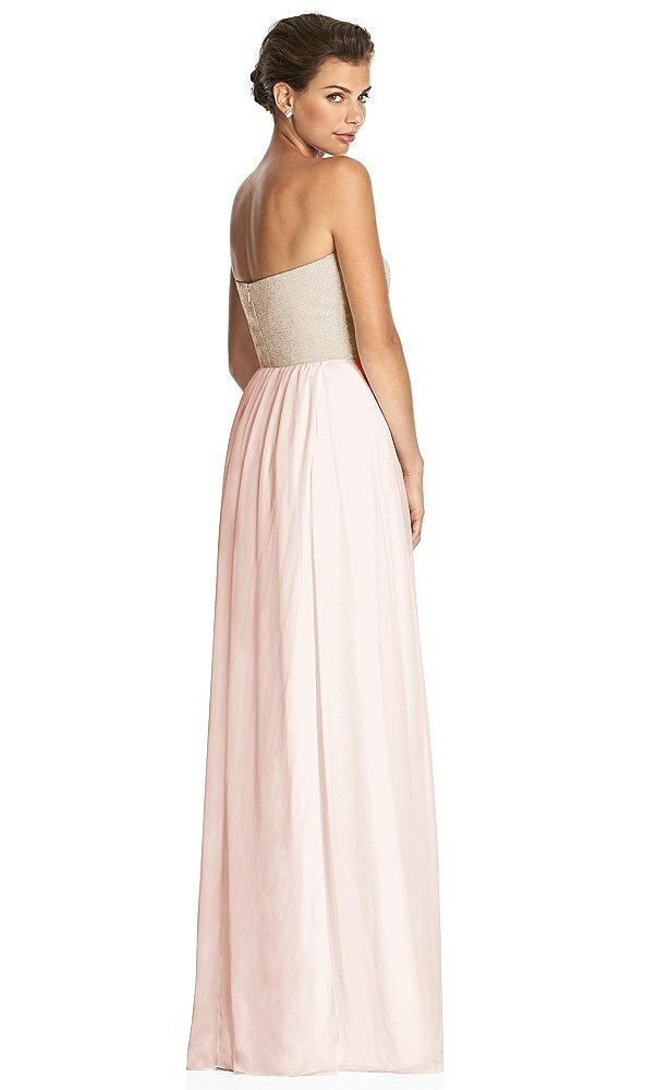 Back View - Blush & Metallic Gold After Six Bridesmaid Dress 6749