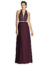 Alt View 1 Thumbnail - Bordeaux & Metallic Gold After Six Bridesmaid Dress 6749