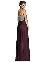 Rear View Thumbnail - Bordeaux & Metallic Gold After Six Bridesmaid Dress 6749