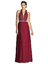 Alt View 1 Thumbnail - Burgundy & Metallic Gold After Six Bridesmaid Dress 6749