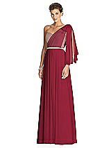 Alt View 2 Thumbnail - Burgundy & Metallic Gold After Six Bridesmaid Dress 6749