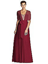 Alt View 3 Thumbnail - Burgundy & Metallic Gold After Six Bridesmaid Dress 6749