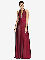 Front View Thumbnail - Burgundy & Metallic Gold After Six Bridesmaid Dress 6749