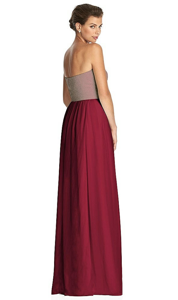 Back View - Burgundy & Metallic Gold After Six Bridesmaid Dress 6749