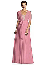 Alt View 3 Thumbnail - Carnation & Metallic Gold After Six Bridesmaid Dress 6749