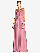 Front View Thumbnail - Carnation & Metallic Gold After Six Bridesmaid Dress 6749