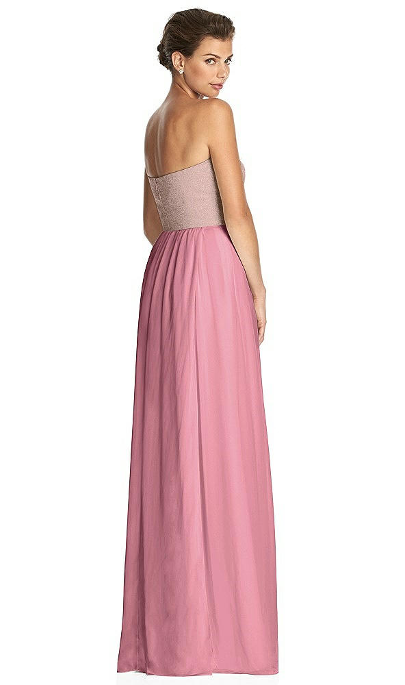 Back View - Carnation & Metallic Gold After Six Bridesmaid Dress 6749