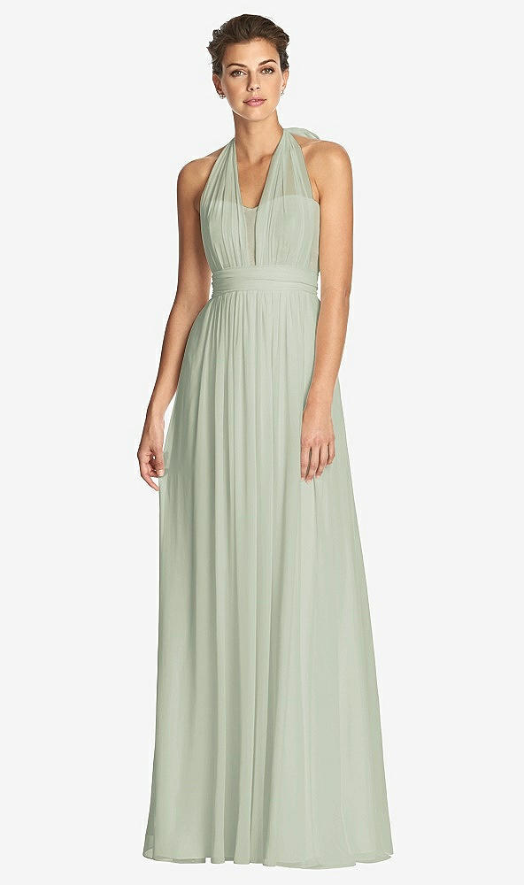 Front View - Celadon & Metallic Gold After Six Bridesmaid Dress 6749