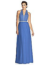 Alt View 1 Thumbnail - Cornflower & Metallic Gold After Six Bridesmaid Dress 6749