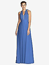 Front View Thumbnail - Cornflower & Metallic Gold After Six Bridesmaid Dress 6749