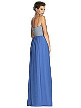 Rear View Thumbnail - Cornflower & Metallic Gold After Six Bridesmaid Dress 6749