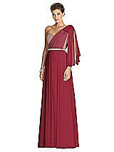 Alt View 2 Thumbnail - Claret & Metallic Gold After Six Bridesmaid Dress 6749