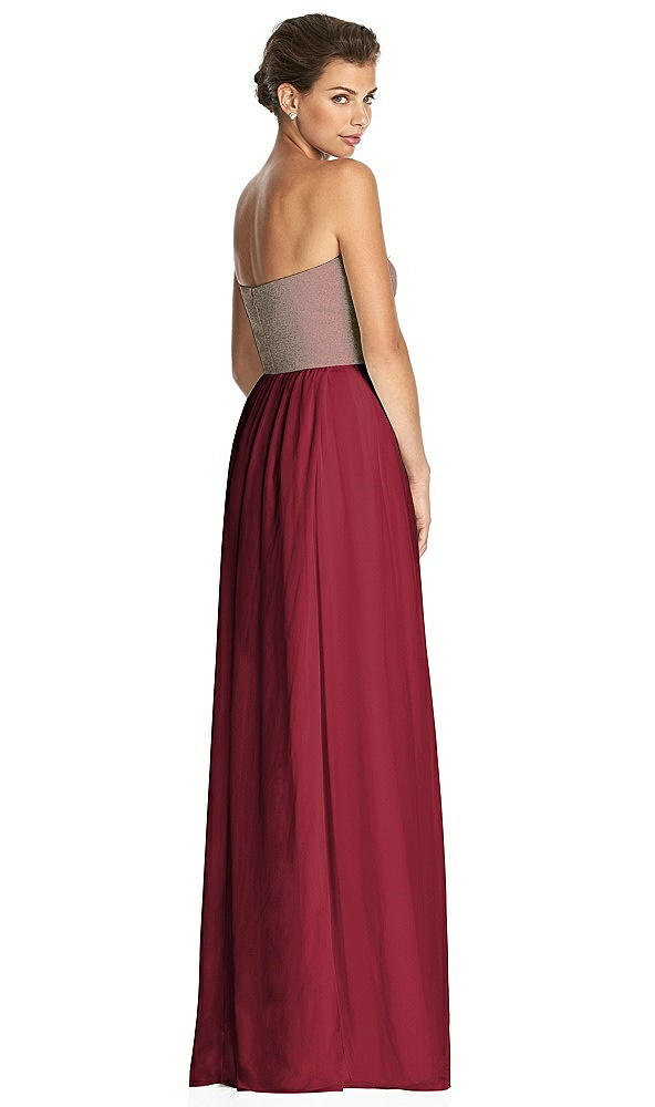 Back View - Claret & Metallic Gold After Six Bridesmaid Dress 6749