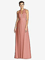 Front View Thumbnail - Desert Rose & Metallic Gold After Six Bridesmaid Dress 6749