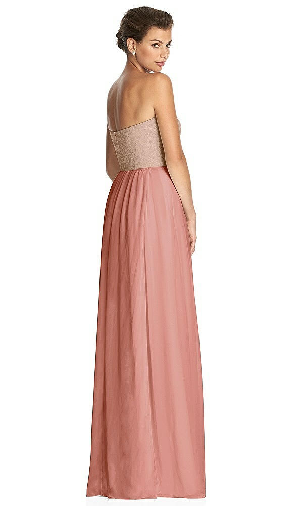 Back View - Desert Rose & Metallic Gold After Six Bridesmaid Dress 6749