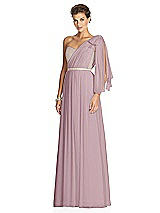 Alt View 2 Thumbnail - Dusty Rose & Metallic Gold After Six Bridesmaid Dress 6749