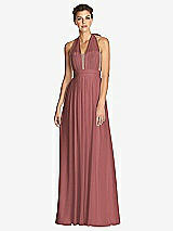 Front View Thumbnail - English Rose & Metallic Gold After Six Bridesmaid Dress 6749