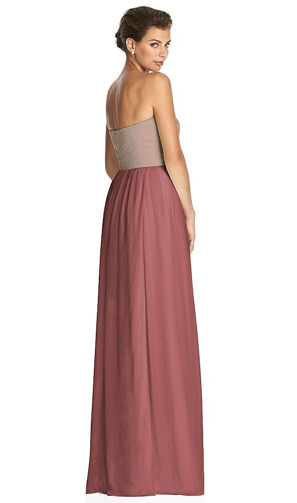 Back View - English Rose & Metallic Gold After Six Bridesmaid Dress 6749