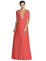 Alt View 3 Thumbnail - Perfect Coral & Metallic Gold After Six Bridesmaid Dress 6749