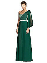 Alt View 2 Thumbnail - Hunter Green & Metallic Gold After Six Bridesmaid Dress 6749