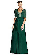 Alt View 3 Thumbnail - Hunter Green & Metallic Gold After Six Bridesmaid Dress 6749