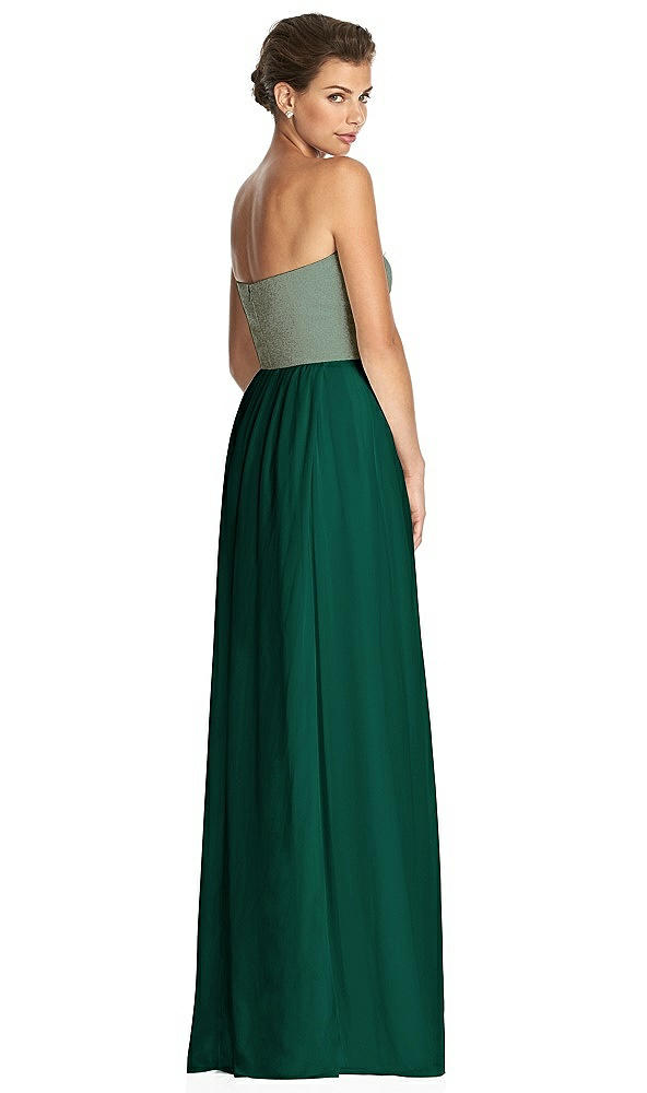 Back View - Hunter Green & Metallic Gold After Six Bridesmaid Dress 6749