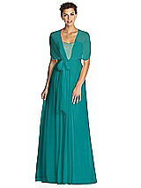 Alt View 3 Thumbnail - Jade & Metallic Gold After Six Bridesmaid Dress 6749