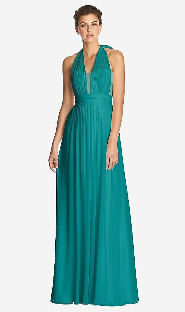 Front View - Jade & Metallic Gold After Six Bridesmaid Dress 6749