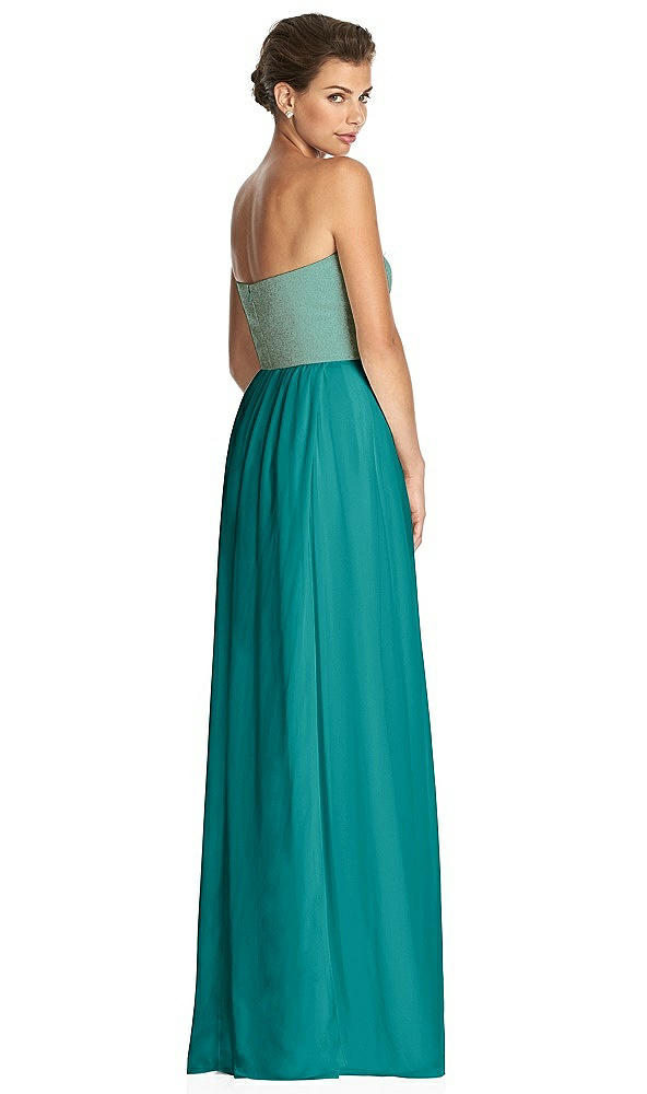 Back View - Jade & Metallic Gold After Six Bridesmaid Dress 6749