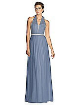 Alt View 1 Thumbnail - Larkspur Blue & Metallic Gold After Six Bridesmaid Dress 6749