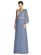 Alt View 2 Thumbnail - Larkspur Blue & Metallic Gold After Six Bridesmaid Dress 6749