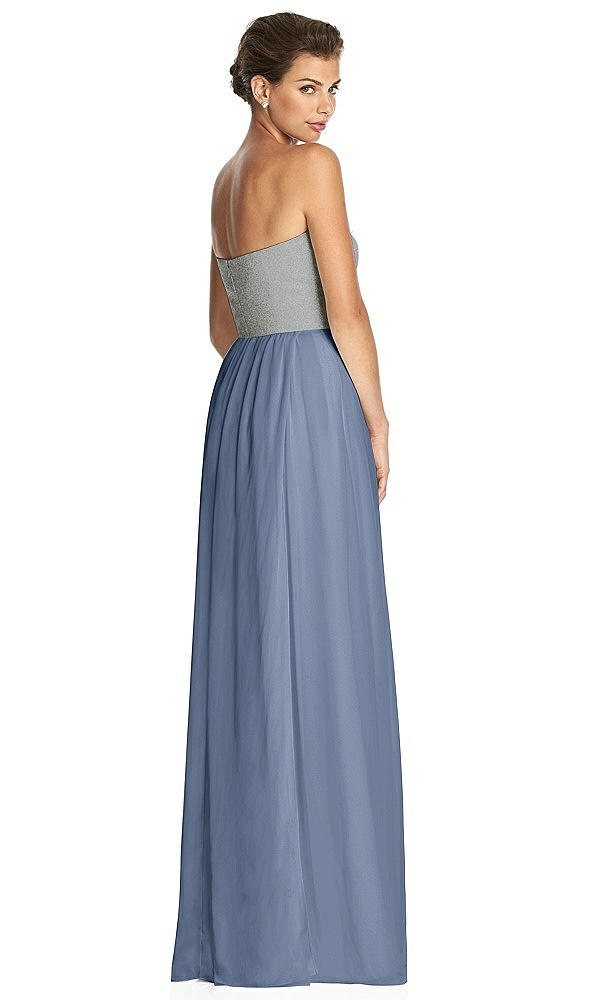 Back View - Larkspur Blue & Metallic Gold After Six Bridesmaid Dress 6749