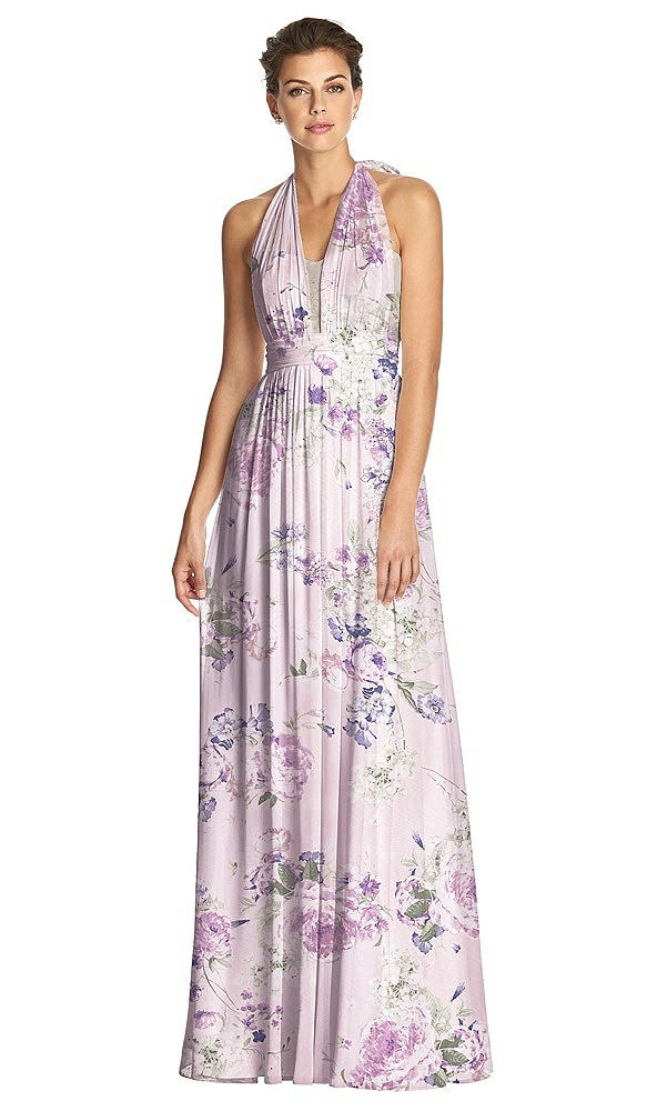 Front View - Lavender Garden & Metallic Gold After Six Bridesmaid Dress 6749