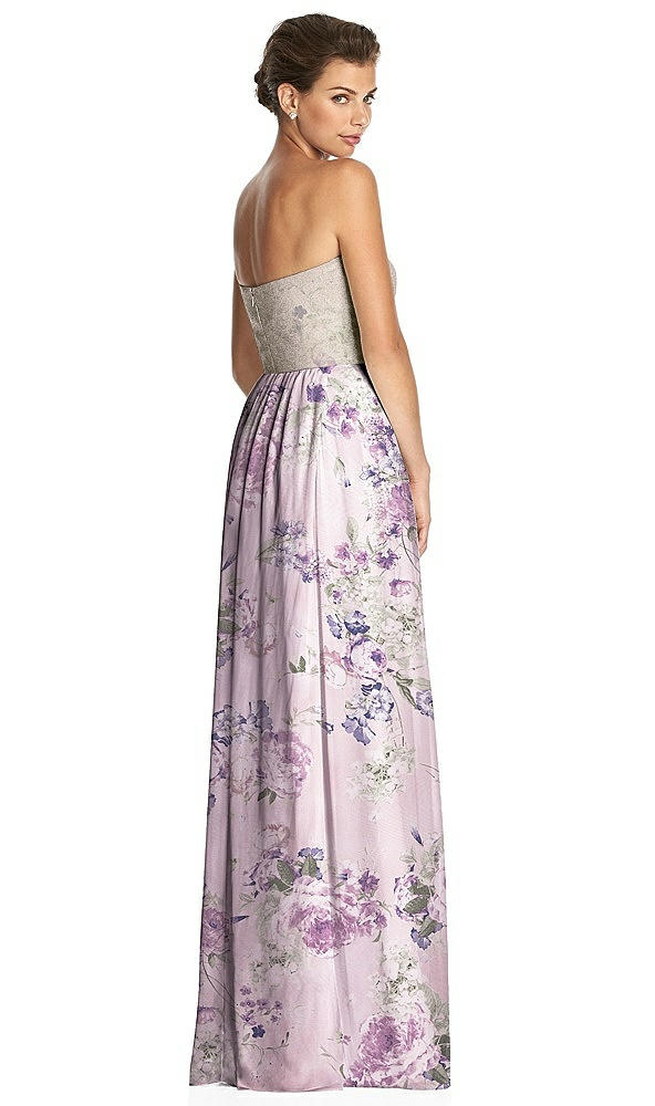 Back View - Lavender Garden & Metallic Gold After Six Bridesmaid Dress 6749